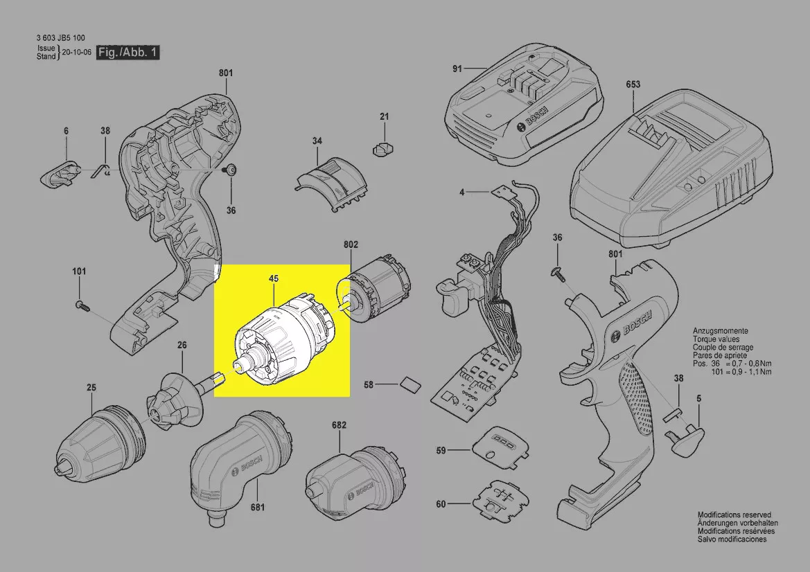 Boîte d\'engrenage planetaire réf. 1 600 A02 20J Bosch